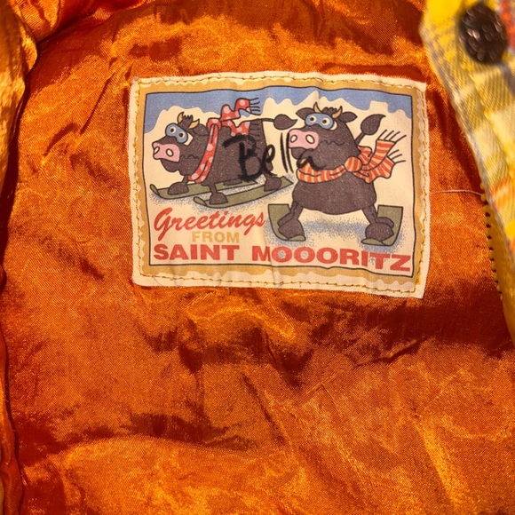Vintage Grettings from saint moooritz luxury Plaid Yellow and Orange Kids Jacket - Picture 2 of 3